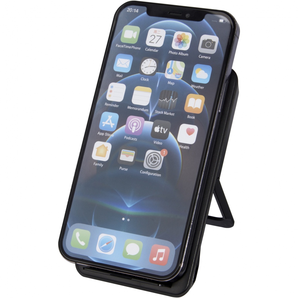 Logotrade advertising product image of: Loop 10W recycled plastic wireless charging pad with phone stand