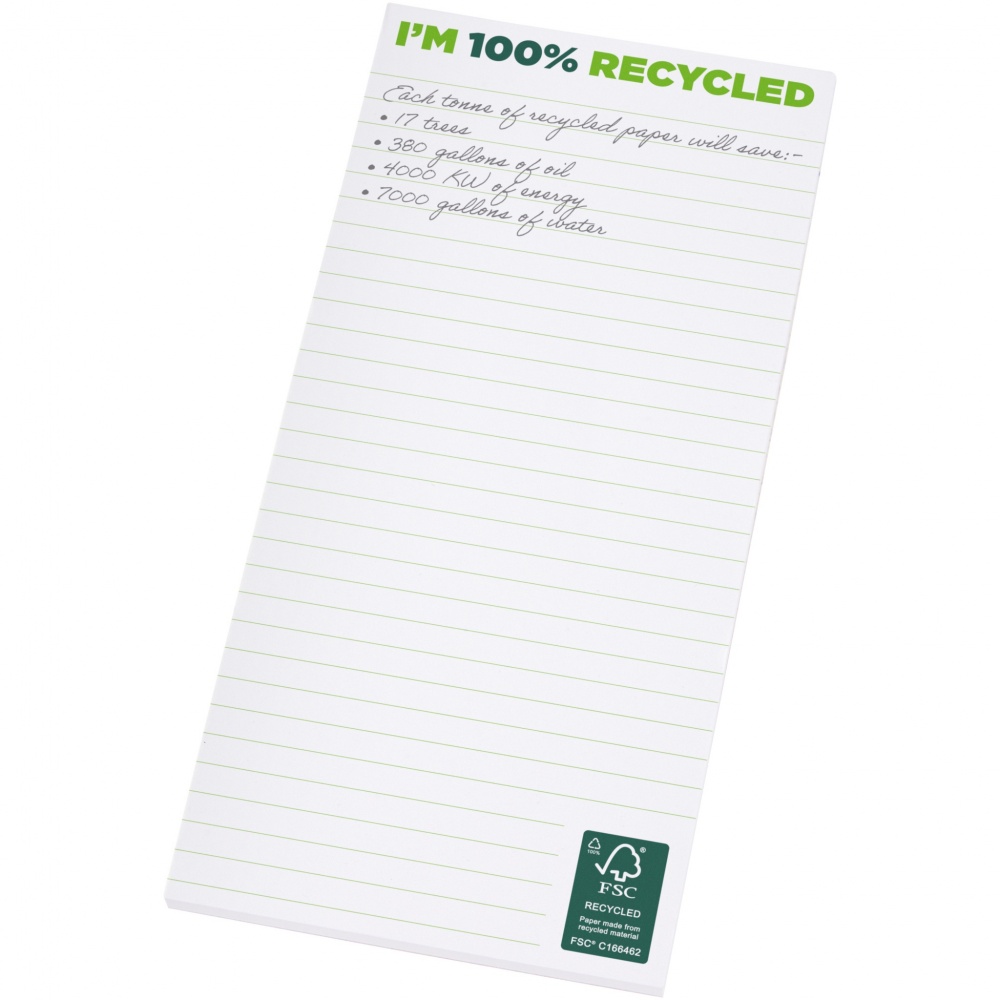 Logo trade promotional merchandise picture of: Desk-Mate® 1/3 A4 recycled notepad