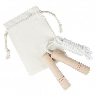 Logotrade advertising product picture of: Denise wooden skipping rope in cotton pouch