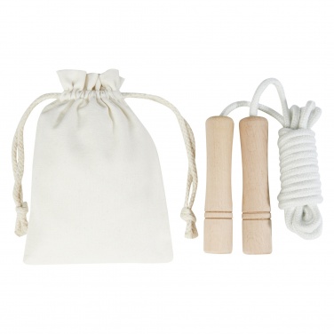 Logo trade promotional giveaways picture of: Denise wooden skipping rope in cotton pouch