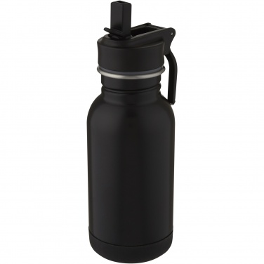 Logo trade promotional item photo of: Lina 400 ml stainless steel sport bottle with straw and loop