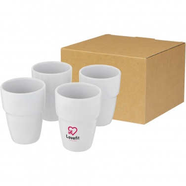 Logo trade advertising products picture of: Staki 4-piece 280 ml stackable mug gift set