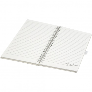 Logo trade promotional giveaways picture of: Dairy Dream A5 size reference recycled milk cartons spiral notebook