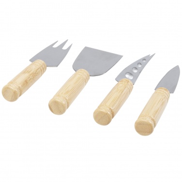 Logo trade promotional giveaways picture of: Cheds 4-piece bamboo cheese set