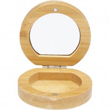 Logo trade corporate gifts image of: Afrodit bamboo pocket mirror