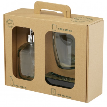 Logo trade promotional gifts image of: Jabony 3-piece recycled glass bathroom set