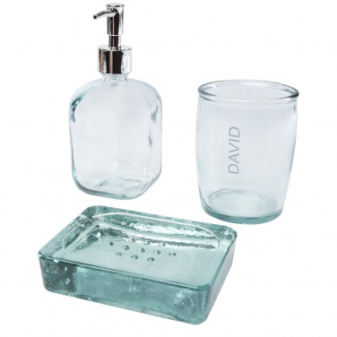 Logotrade promotional giveaway picture of: Jabony 3-piece recycled glass bathroom set