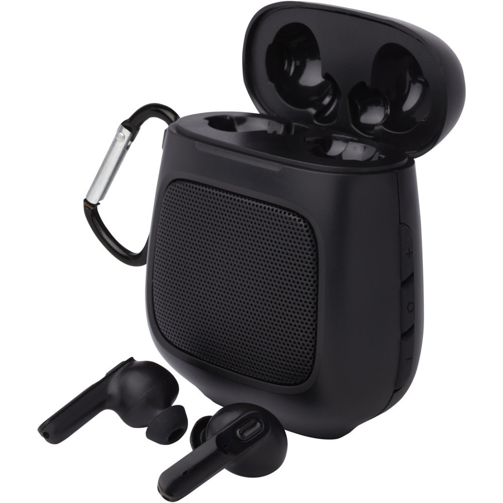 Logo trade corporate gifts image of: Remix auto pair True Wireless earbuds and speaker
