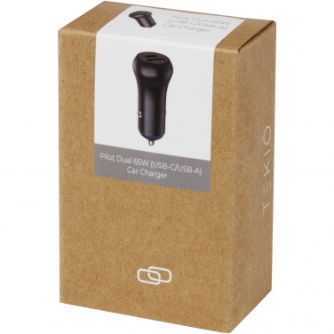 Logo trade corporate gifts picture of: Pilot dual 55W USB-C/USB-A car charger