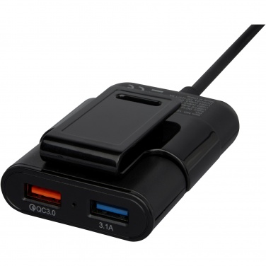 Logotrade business gift image of: Pilot dual car charger with QC 3.0 dual back seat extended charger