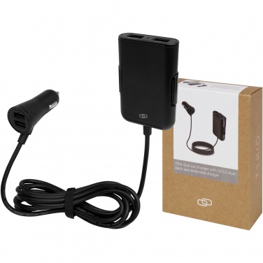 Logotrade promotional giveaway picture of: Pilot dual car charger with QC 3.0 dual back seat extended charger