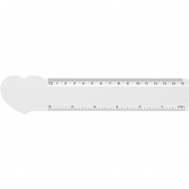 Logo trade advertising products picture of: Tait 15 cm heart-shaped recycled plastic ruler
