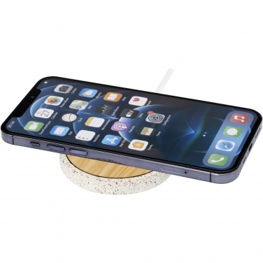 Logo trade corporate gift photo of: Terrazzo 10W wireless bamboo charging pad