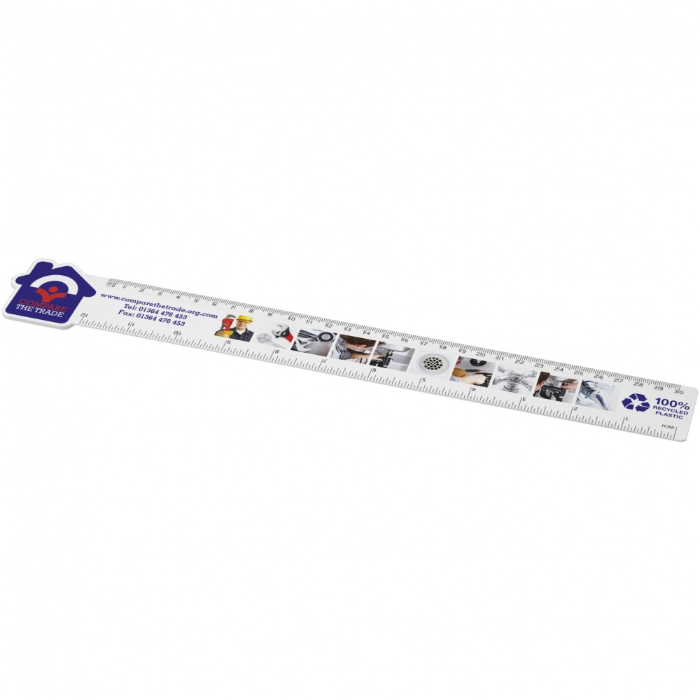Logotrade promotional gift image of: Tait 30cm house-shaped recycled plastic ruler