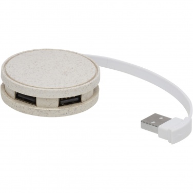 Logo trade promotional merchandise photo of: Kenzu wheat straw USB hub