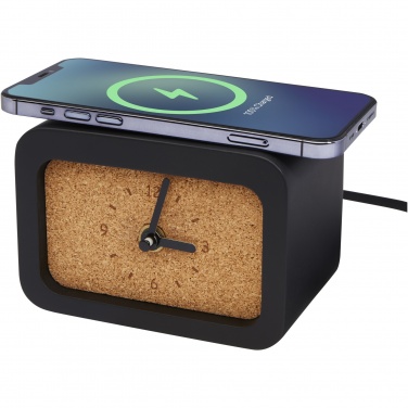 Logo trade promotional merchandise photo of: Momento wireless limestone charging desk clock