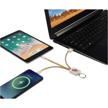 Logotrade promotional gift image of: Bates wheat straw and cork 3-in-1 charging cable