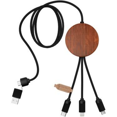 Logo trade promotional items picture of: SCX.design C40 5-in-1 rPET light-up logo charging cable and 10W charging pad