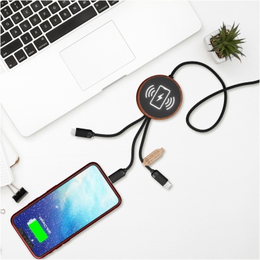Logotrade business gifts photo of: SCX.design C40 5-in-1 rPET light-up logo charging cable and 10W charging pad