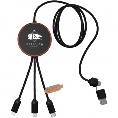 Logotrade promotional gift image of: SCX.design C40 5-in-1 rPET light-up logo charging cable and 10W charging pad