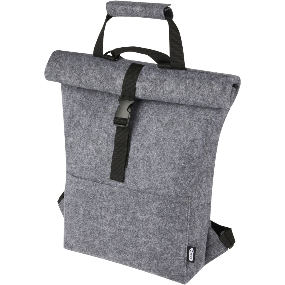 Logotrade promotional giveaway image of: Felta GRS recycled felt roll-top bike bag 13L