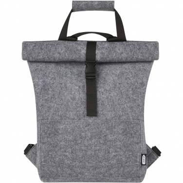 Logo trade promotional gifts picture of: Felta GRS recycled felt roll-top bike bag 13L