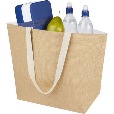 Logo trade corporate gifts image of: Juta 300 g/m² jute cooler tote bag 12L