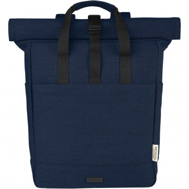 Logo trade corporate gift photo of: Joey 15” GRS recycled canvas rolltop laptop backpack 15L
