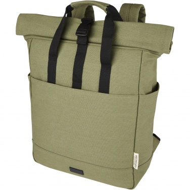 Logotrade promotional merchandise picture of: Joey 15” GRS recycled canvas rolltop laptop backpack 15L