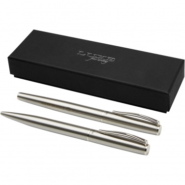 Logotrade promotional giveaway image of: Didimis recycled stainless steel ballpoint and rollerball pen set