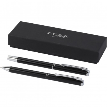 Logotrade advertising product picture of: Lucetto recycled aluminium ballpoint and rollerball pen gift set