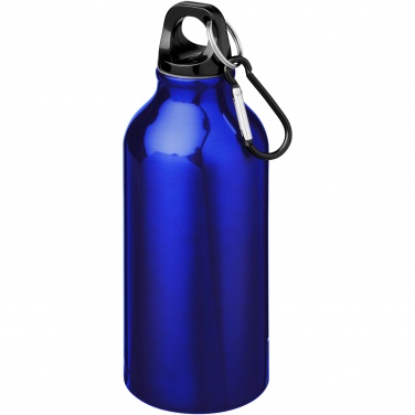 Logo trade promotional items picture of: Oregon 400 ml RCS certified recycled aluminium water bottle with carabiner