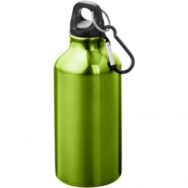 Logotrade corporate gift picture of: Oregon 400 ml RCS certified recycled aluminium water bottle with carabiner