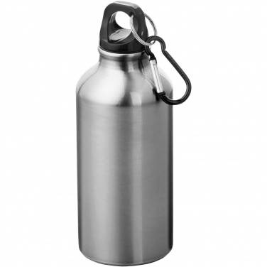 Logotrade promotional gifts photo of: Oregon 400 ml RCS certified recycled aluminium water bottle with carabiner