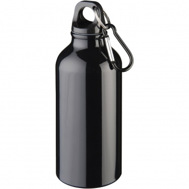 Logotrade promotional merchandise picture of: Oregon 400 ml RCS certified recycled aluminium water bottle with carabiner
