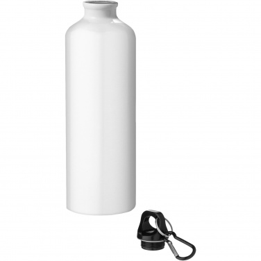 Logo trade business gifts image of: Oregon 770 ml RCS certified recycled aluminium water bottle with carabiner