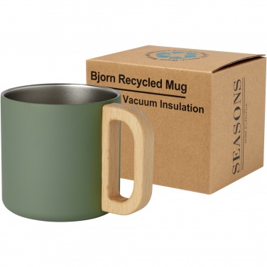 Logo trade advertising product photo of: Bjorn 360 ml RCS certified recycled stainless steel mug with copper vacuum insulation