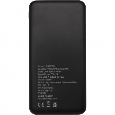 Logo trade promotional gift photo of: Loop 10.000 mAh recycled plastic power bank 