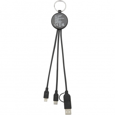 Logotrade promotional giveaway image of: Tecta 6-in-1 recycled plastic/bamboo charging cable with keyring