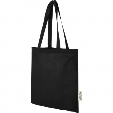 Logo trade business gifts image of: Madras 140 g/m2 GRS recycled cotton tote bag 7L