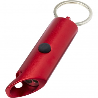 Logo trade advertising products picture of: Flare RCS recycled aluminium IPX LED light and bottle opener with keychain