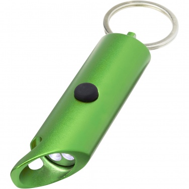 Logotrade promotional product picture of: Flare RCS recycled aluminium IPX LED light and bottle opener with keychain
