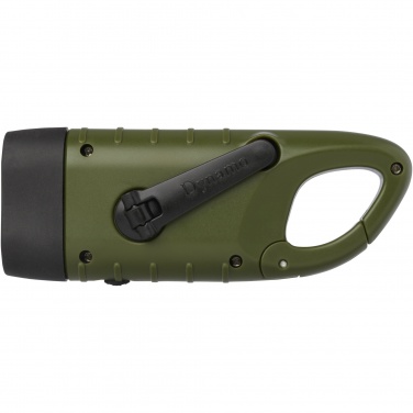 Logotrade advertising products photo of: Helios recycled plastic solar dynamo flashlight with carabiner