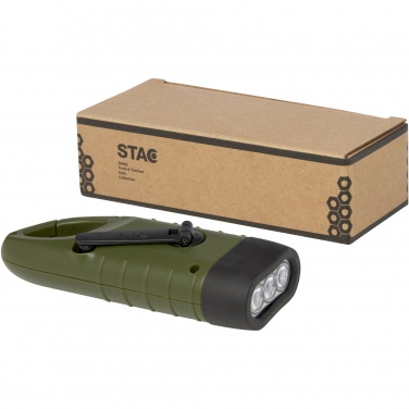 Logo trade promotional gifts picture of: Helios recycled plastic solar dynamo flashlight with carabiner