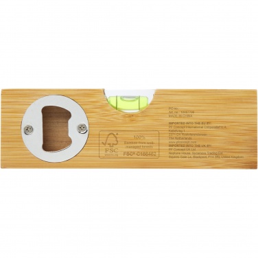 Logotrade promotional merchandise photo of: Flush bamboo spirit level with bottle opener