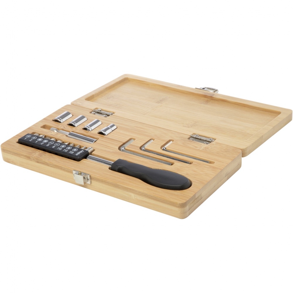 Logotrade business gifts photo of: Rivet 19-piece bamboo/recycled plastic tool set