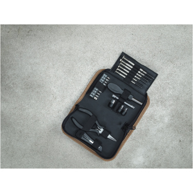 Logotrade promotional item picture of: Spike 24-piece RCS recycled plastic tool set with cork pouch