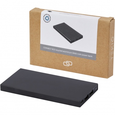 Logo trade promotional merchandise photo of: Connect 5000 mAh recycled aluminium power bank 