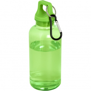Logo trade advertising product photo of: Oregon 400 ml RCS certified recycled plastic water bottle with carabiner