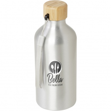 Logo trade promotional products image of: Malpeza 500 ml RCS certified recycled aluminium water bottle